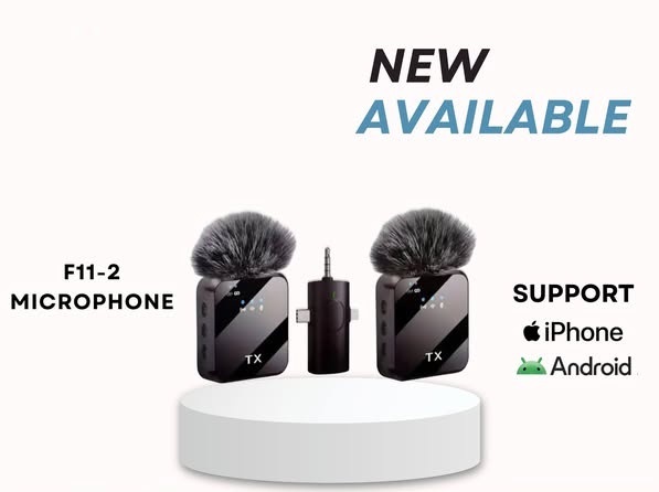 F11-2 Wireless Collar Microphone for iPhone/Android/Type C with 99% Noise Cancellation