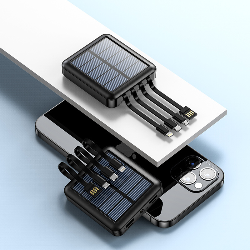 Solar Power Bank Mini WITH Built-in Cable 10000 mAh